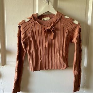 For Love & Lemons Long Sleeve Crop Top